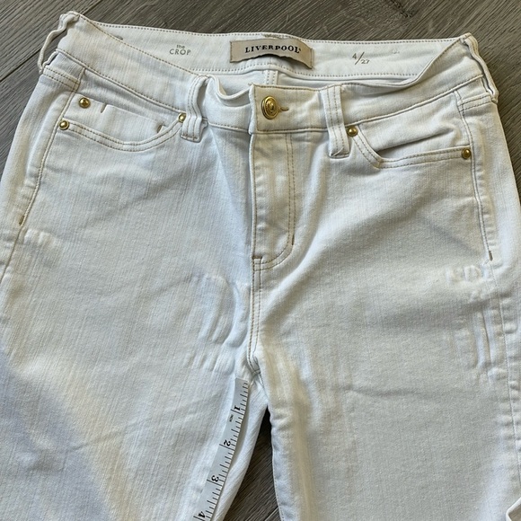 Liverpool White ,The Crop Rounded Embroidered rounded hem . - Picture 8 of 8